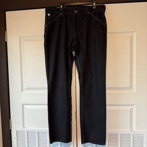 Guess Men’s Premium Deviator Slim Straight Buttonfly Black Denim Jeans Size 38